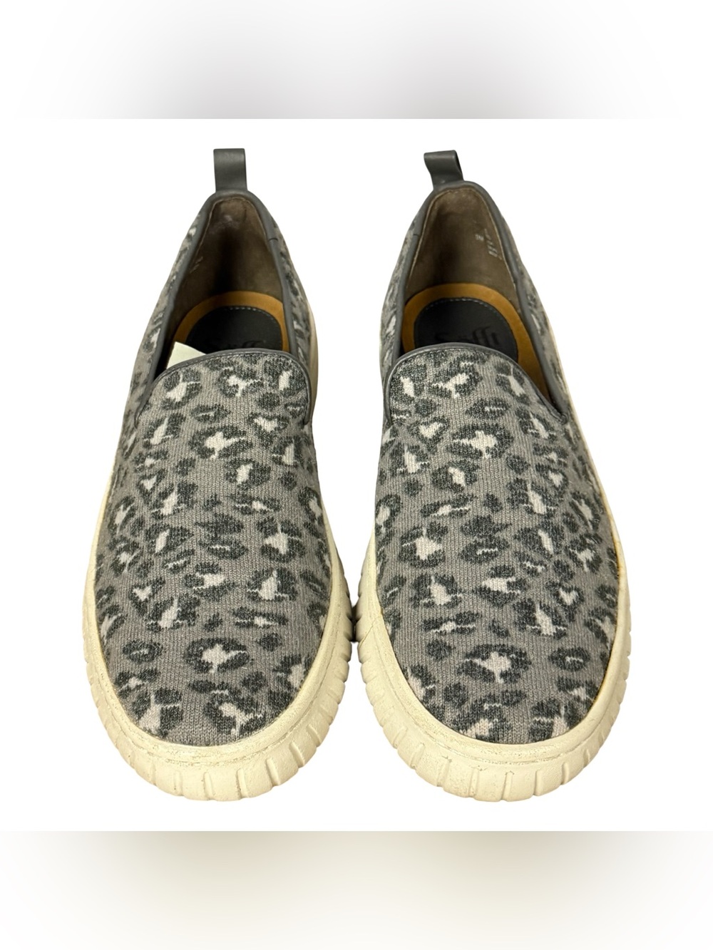 Sofft Pavina Grey Leopard Slip-On Platform Sneakers Women's Size 9